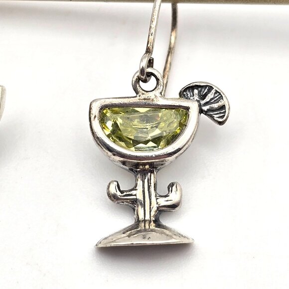 Silpada Shube Sterling Silver Margarita Cactus Lime Peridot Earrings Retired - Picture 3 of 7